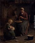The Woodman's Daughter Paintings - Mother and Daughter by Evert Pieters